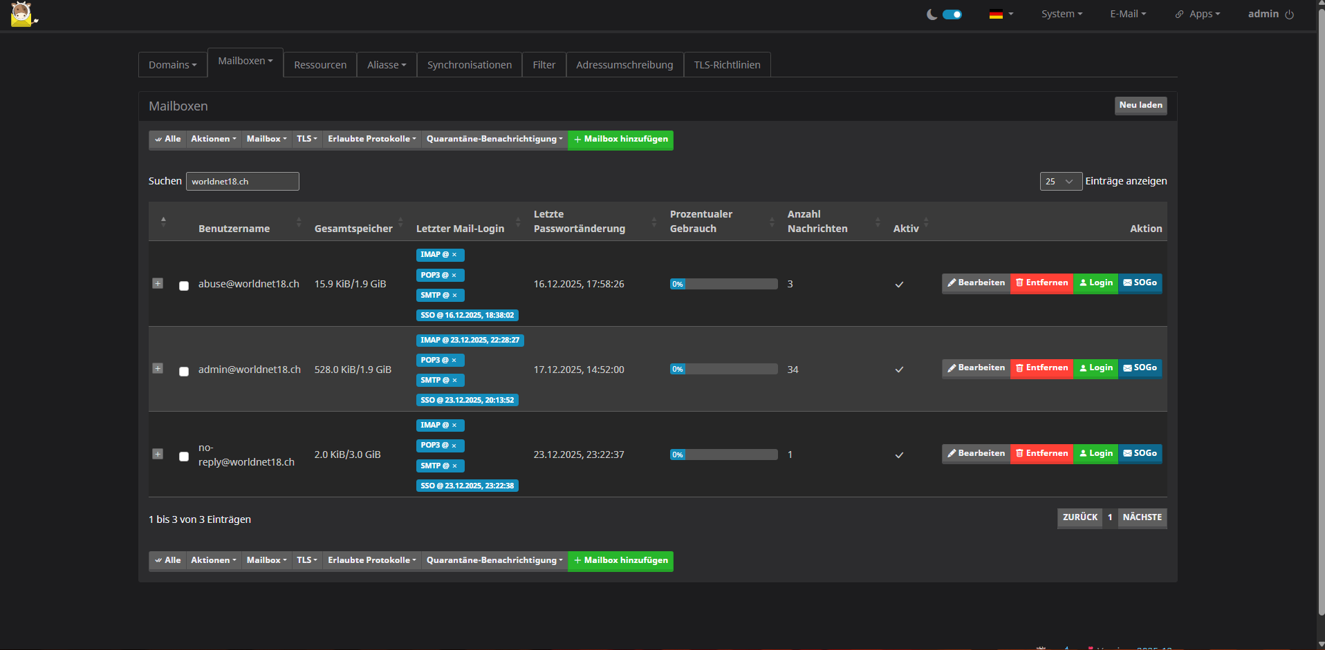 Domain Admin Login Screen